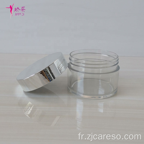 Pot de crème pour le visage en PET transparent cosmétique